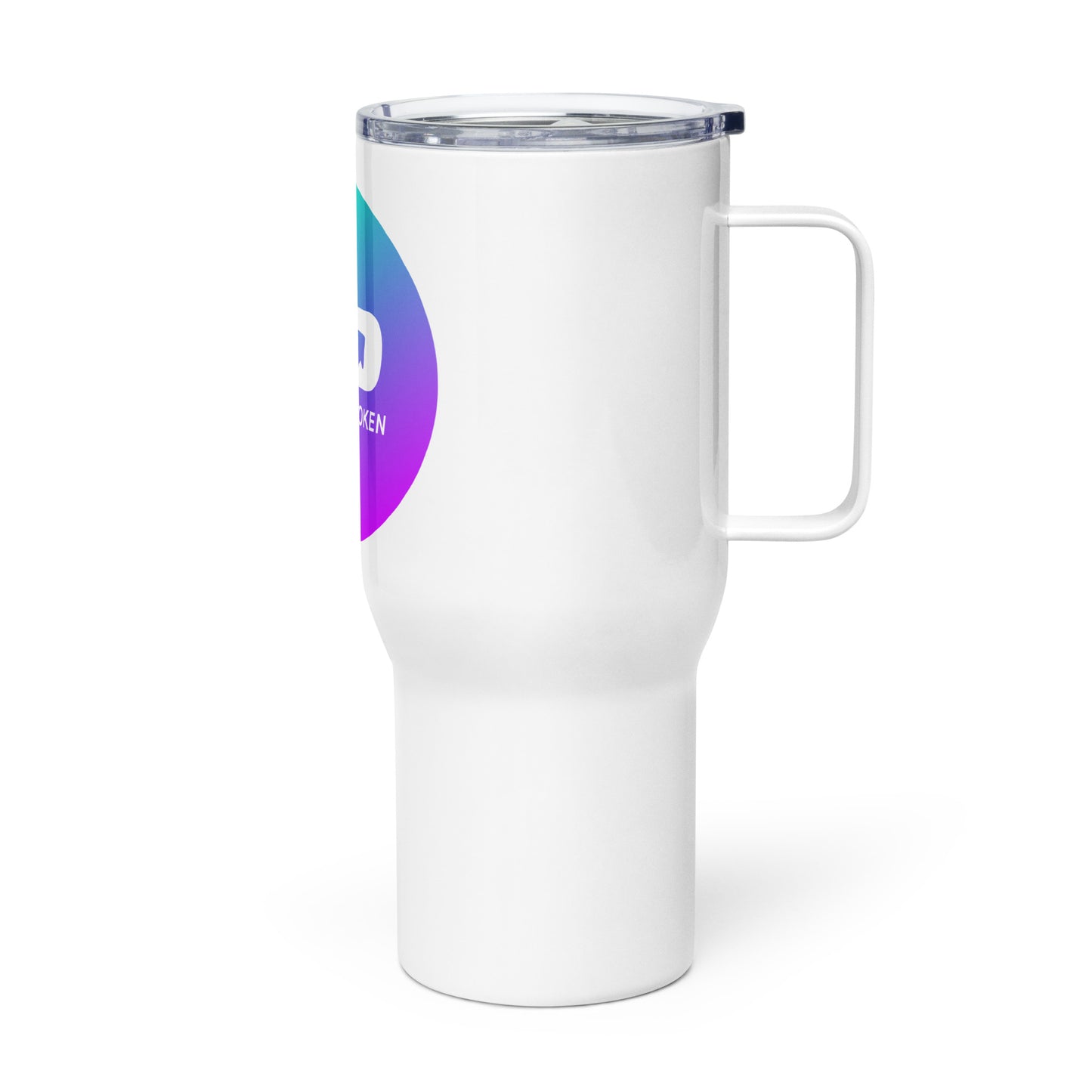 Travel mug with a handle